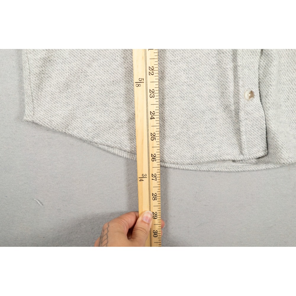 Faherty Mens Knit Button Down Shirt Long Sleeve Grey Small Stretch Coastal image 6